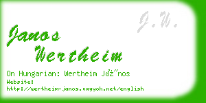 janos wertheim business card